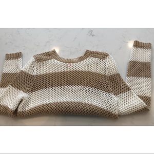 Women’s Joe Fresh Tan Cotton Stripe Sweate…